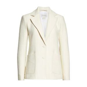 CLUB MONOCO textured tweed classic wool blend cream blazer size L